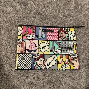 Kate Spade Multicolor Comic Print Cosmetic Bag
